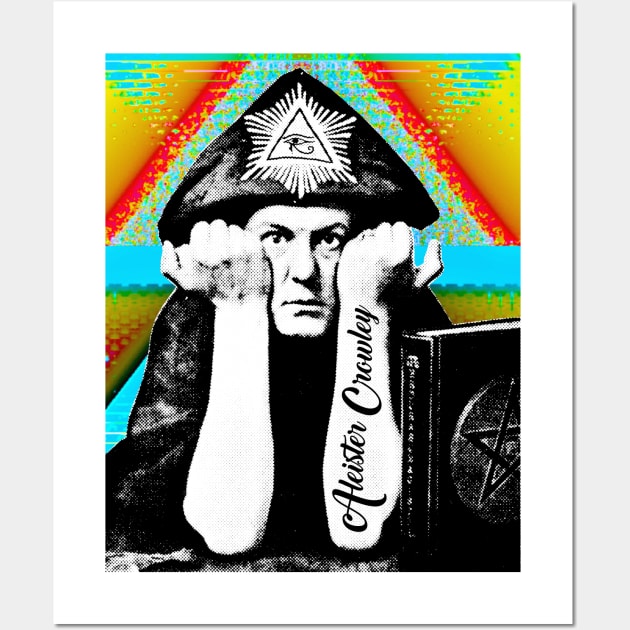 Aleister Crowley Psychedelic Art Print Design Wall Art by DankFutura